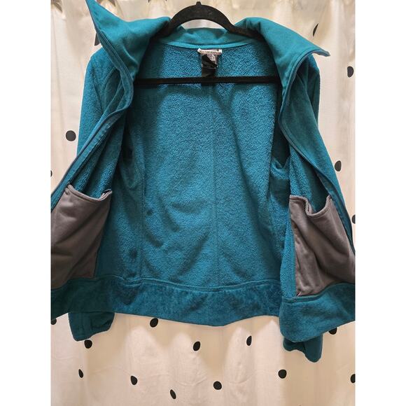 The North Face Osito plush emerald green full zip collared jacket size medium - Picture 5 of 7